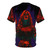 T-shirt featuring a fiery, fantastical voidstomper creature in a dark fantasy art style. - Back