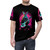 A synthwave-inspired t-shirt featuring a retro bunny playing an electric guitar - men front