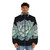 A puffer jacket featuring a vibrant succulent plant design, perfect for nature enthusiasts. - men front