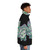 A puffer jacket featuring a vibrant succulent plant design, perfect for nature enthusiasts. - men side right
