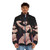 Succubus girl wearing a stylish puffer jacket with anime-inspired design - men front