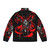 Hellspawn Puffer Jacket with comic book-inspired graphics and dark design - Back