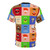 Colorful all-over-print t-shirt featuring various beloved Muppet characters and elements. - Back