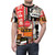 Colorful graphic tee featuring a Tokyo street scene with neon signs, calligraphy, and urban street elements. - men front