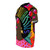 Colorful psychedelic T-shirt with vintage zodiac, rainbow, and Afro elements - men left