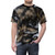 Closeup of an African wild dog on a t-shirt with a vibrant, high-quality animal print design. - men front
