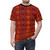 Bold and vibrant abstract tribal pattern design printed on a high-quality t-shirt - men front