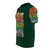Vibrant green all-over print t-shirt featuring a colorful aerial spectrum design with various bird species - men left