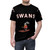 Unique swan-themed AOP t-shirt for alternative music enthusiasts - men front