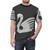 Artistic swan t-shirt design featuring a majestic white or black swan in flight, representing legendary animals and the beauty of nature. - men front