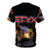 Artistic all-over print t-shirt featuring a vintage Styx band design for a retro, Halloween-themed look. - Back