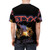 Artistic all-over print t-shirt featuring a vintage Styx band design for a retro, Halloween-themed look. - men back