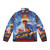 Street Fighter II retro video game puffer jacket featuring classic 16-bit character designs - Back