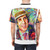 Adriano Celentano inspired oil painting portrait graphic on a t-shirt - men back