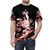 Illustration of a samurai warrior and red flowers on a t-shirt - men front