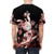 Illustration of a samurai warrior and red flowers on a t-shirt - men back