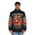 Strawberry Fields Forever puffer jacket with vibrant strawberry pattern - men front
