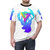 Vibrant and colorful t-shirt featuring a neon deer silhouette against a psychedelic, abstract background - men front