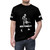 Ace Furley inspired black graphic t-shirt with guitar and music elements - men front