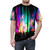 Neon urban t-shirt featuring a colorful, futuristic cityscape design - men front
