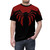 Vibrant t-shirt featuring a superhero design with red and black colors - men front