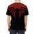 Vibrant t-shirt featuring a superhero design with red and black colors - men back