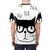 A stylish t-shirt featuring a superhero cartoon cat design - men back
