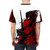 Stylized abstract t-shirt design featuring a shadowy, weapon-wielding figure in a classic video game aesthetic - men back