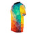 Vibrant abstract geometric t-shirt with a colorful minimalist polygon pattern design - men left