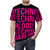 A t-shirt design with a retro, 1960s and 1970s inspired techno pattern - men front
