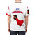 A graphic tee featuring a dachshund in a superhero costume. - men back