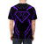 Superpup-inspired purple all-over print t-shirt with superhero and pop culture parody graphics - men back