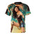 Empowering women's superhero inspired all-over print t-shirt with female warrior design