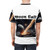 Stylish t-shirt featuring a moon falling through the cosmos - men back