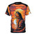Sunset-inspired graphic t-shirt featuring a cute cat design