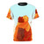 Vibrant fall-themed AOP t-shirt featuring popular characters