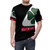 Vintage-inspired Alfa Romeo Quadrifoglio-themed all-over-print t-shirt with motorsport elements - men front
