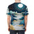 Captivating t-shirt design featuring a moon glow landscape with mountains, water, and stars. - men back