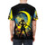 Vibrant t-shirt design featuring a detailed moon illustration in a space-themed style. - men back
