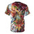 Vibrant sunflower and hummingbird nature landscape printed on a t-shirt - Back
