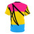 Vibrant AOP t-shirt featuring the pan pride flag colors and a distinctive signature design - Back