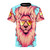 Vibrant summer lion cartoon design t-shirt