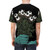 Whimsical graphic t-shirt design featuring a bouquet of flowers with a playful monster face - men back