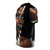 Elegant portrait of a tribal African queen with abstract beauty and cultural jewelry - men left