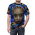 Abstract tribal art t-shirt design featuring a beautiful African queen with gold jewelry and makeup - men front