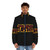 Thrasher puffer jacket with hash slinging slasher and spongebob inspired design - men front