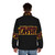 Thrasher puffer jacket with hash slinging slasher and spongebob inspired design - men back