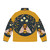 Golden puffer jacket with bee and floral design - Back