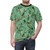 Monkey World Green Floral Pattern T-Shirt - men front