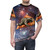 Illustration of a sloth floating in space while eating a slice of pizza - men front